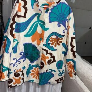 Hearts of Palm Multicolor Patterned Top